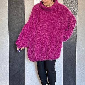Free People Oversized Chenille Turtle Neck sweater sz SM